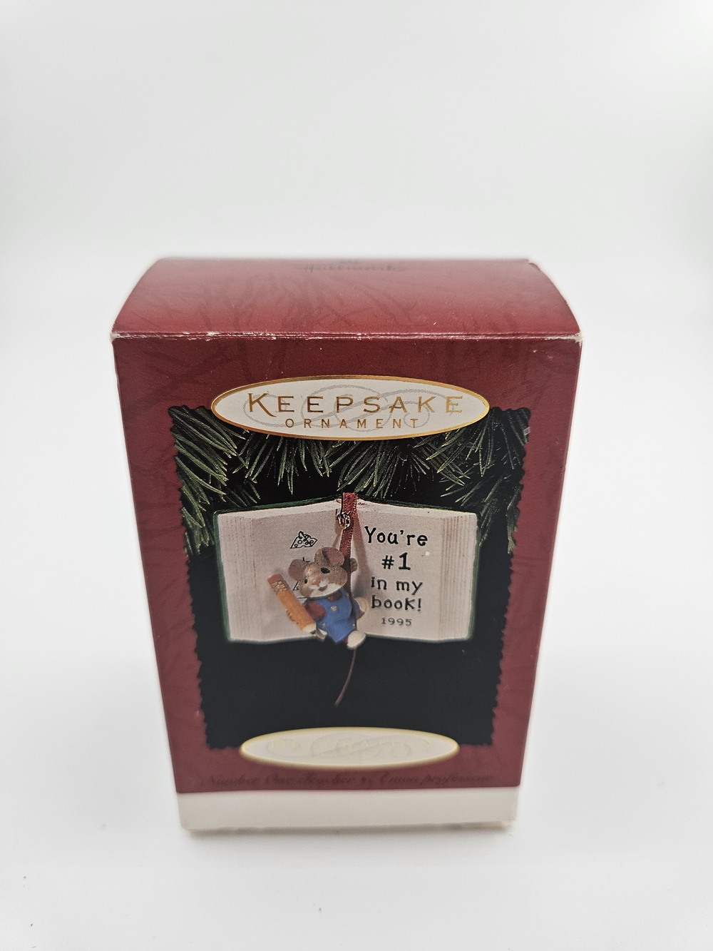 You're Number One in My Book Teacher Mouse 1995 Hallmark Ornament In Box